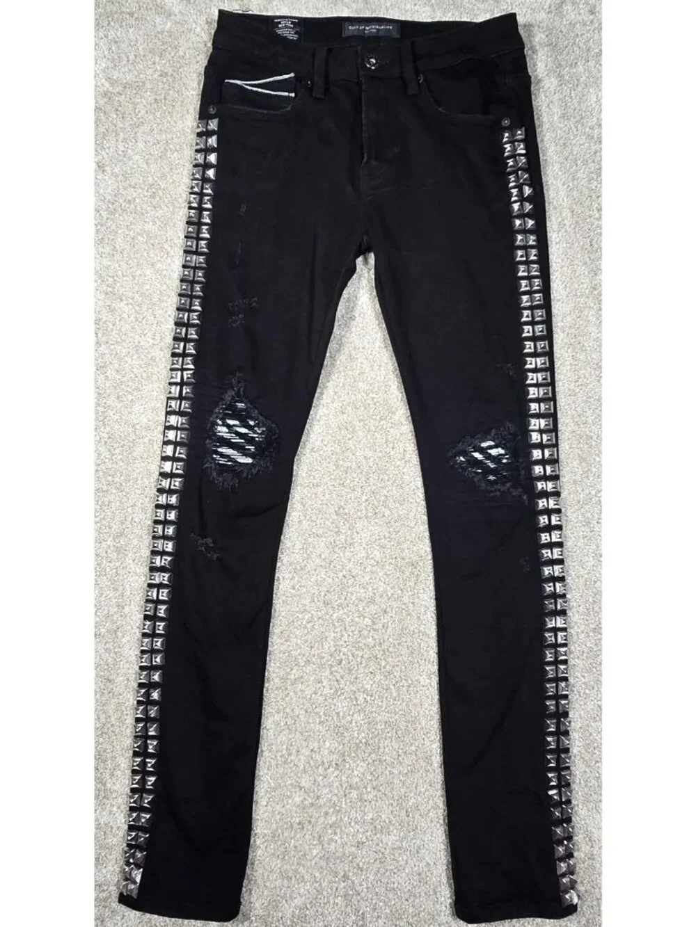 Cult of Individuality Jeans Punk Super Skinny Studded 622A1-SSO4V Black 30x32